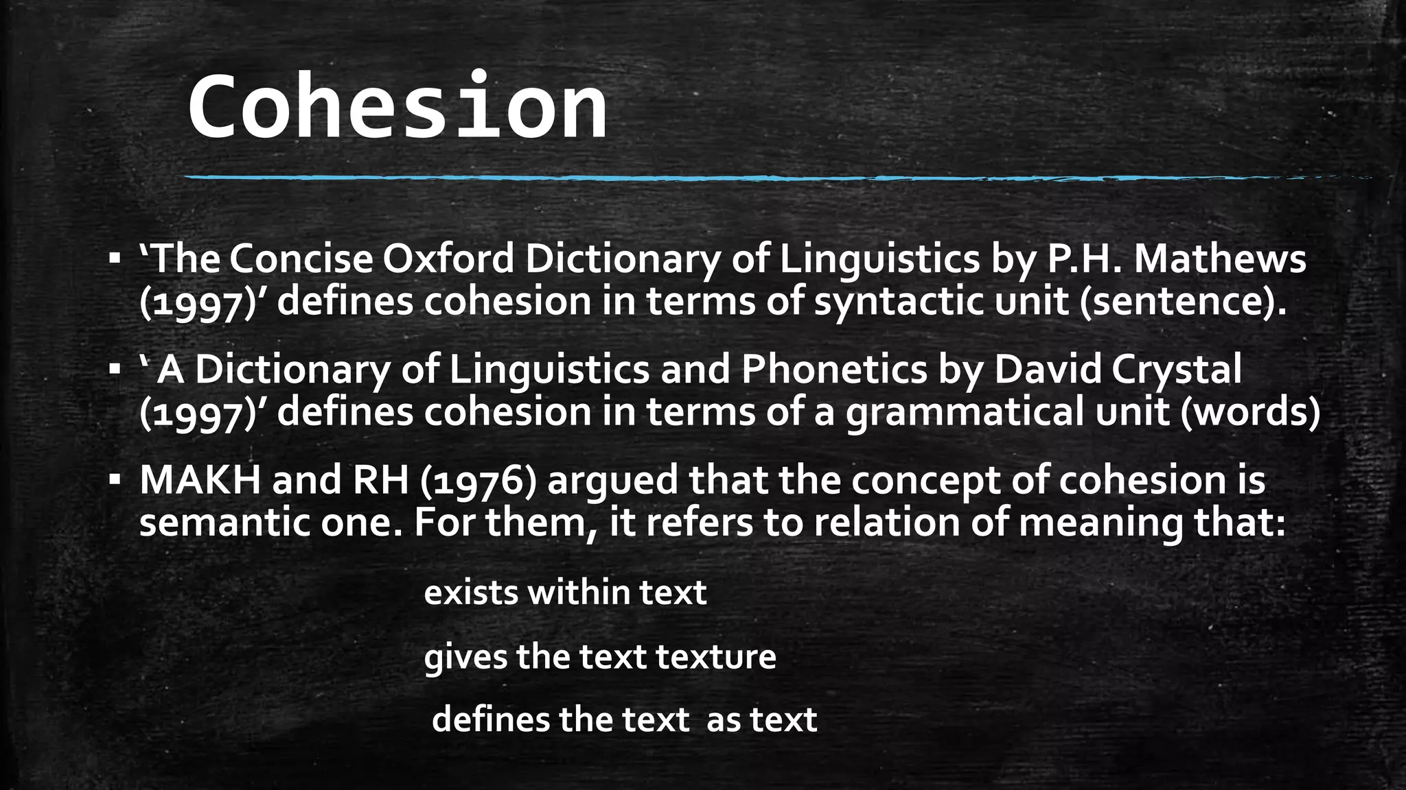 Cohesion in English | PPTX
