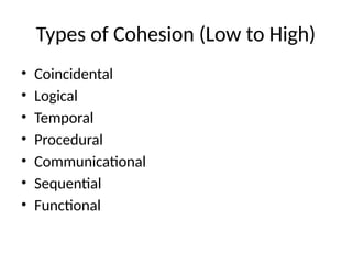 Function Cohesion Software Design Understanding Cohesion in Software Design: Types and Benefits | PPTX