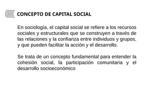 COHESION SOCIAL Y CAPITAL SOCIAL curso DERT | PPTX