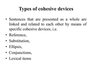 Cohesive devices list