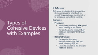 Cohesive Devices in Sentences and Their Communicative Function | PPTX