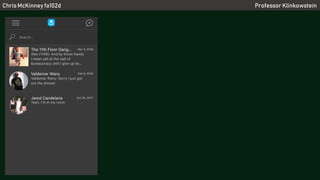 Chris McKinney fa102d Professor Klinkowstein
 