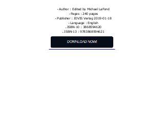 q
q
q
q
q
q
Author : Edited by Michael LaFond
Pages : 240 pages
Publisher : JOVIS Verlag 2019-01-18
Language : English
ISB...