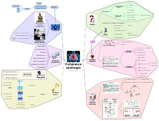 Yoga

Sinusoïdale

Cardiac coherence

Variation cohérente de la
fréquence cardiaque

HBR

Les personnes qui
pratiquent :

Déﬁnition

Méditation
Zen

En anglais
Sophrologie

Pourquoi ?

RSA

Vivent plus vieilles

Pourquoi ces
personnes ?

Tombent moins malades

Meilleur système immunitaire

Sont moins stressées
Se disent plus heureuses

Quelles sont les raisons scientiﬁques ?

Redécouverte de
techniques
multimilliénnaires

Énigme

A partir des années 1990

États-Unis

IRM fonctionnels

Finalement
5 minutes

Electro cardiogrammes ultra précis
Hormones

Peu de temps

Études
médicales

Efﬁcacité scientiﬁquement prouvée
4 à 5 heures
d'effets

Micro-dosages sanguins
Études des micro-variations
Electro-encéphalogrammes

Résultats durables

Adaptées au
monde moderne

Découverte

Le temps entre deux battements

Varie en permanence

N'est pas ﬁxe

Concentration
Cérébral

Gestion du stress
Changements
physiologiques

Créativité

Pression sanguine
Changement hormonal
Respiration plus calme

Prise de décision

Plus détendu

"Gestion" des émotions
Gestion des addictions

Ondes alpha

Domaines
d'application

Développement de l'intuition
Procrastination

Le rythme
cardiaque

Plus concentré
Ses émotions

Cohérence
cardiaque

Plus centré sur soi
Ses ressentis

Si il varie sinusoidalement :

Changements
comportementaux

Favorise la prise de décision

Mindmap par Bernard JOUVEL

Inspiration 5 secondes

Idées plus claires

Favorise la créativité

5x5x5

Expiration 5 secondes

Favorise l'intuition

Respirer

Pendant 5 minutes

Accélération des battements

Ralentissement des battements
Simple et prêt à l'emploi
La bulle aide à se focaliser

Application iPhone

Gratuite

RespiRelax

Par l'un des "papes" de la CC

Outils

Dr. David O'Hare

Comment
faire ?

Application Android

Mais payant : 2CHF
RespiroGuide

Données
médicales

Régler sur 5 minutes
Compter les respirations
6x5

Objectif : 30 respirations

Minuteur

Système sympathique

Système parasympathique

 