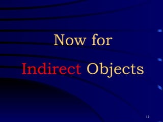 Now for Indirect  Objects 