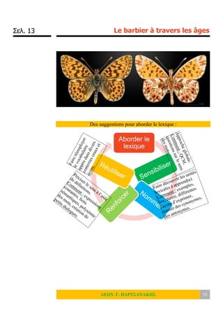 Σελ. 13 Le barbier à travers les âges
ΛΕΩΝ. Γ. ΠΑΡΤΣΑΝΑΚΗΣ 13
Des suggestions pour aborder le lexique :
Aborder le
lexique
 