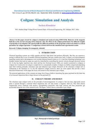 Coil Gun Math Coilgun: Simulation and Analysis | PDF
