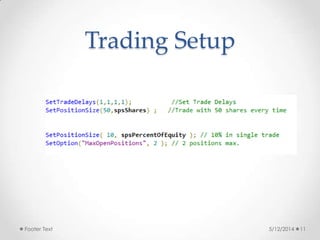 Trading Setup
5/12/2014Footer Text 11
 