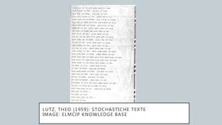 LUTZ, THEO (1959): STOCHASTICHE TEXTE
IMAGE: ELMCIP KNOWLEDGE BASE
 