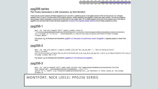 MONTFORT, NICK (2012): PPG256 SERIES.
 