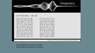 Scott Rettberg, Frequency (2009)
http://retts.net/frequency_poetry/
 
