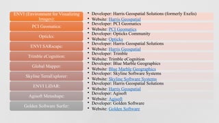 Comprehensive Overview of Commercial and Open-Source GIS and Remote ...
