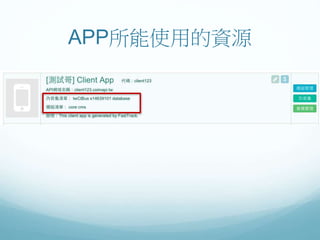 APP所能使用的資源
 