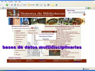 Bases de datos multidisciplinarias bases de datos multidisciplinarias 