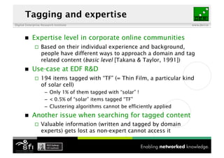 Tagging and expertise
Digital Enterprise Research Institute                                         www.deri.ie




      ...
