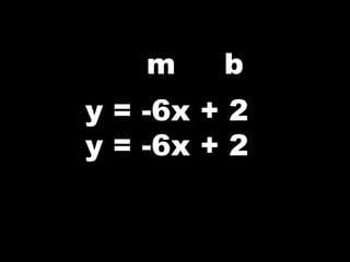 m b
y = -6x + 2
y = -6x + 2
 