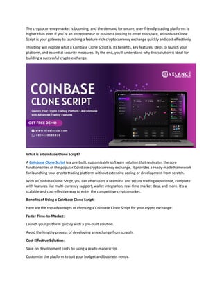 Coinbase Exchange Clone - Readymade Solutions for Launch Your Market ...