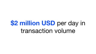 $2 million USD per day in
transaction volume