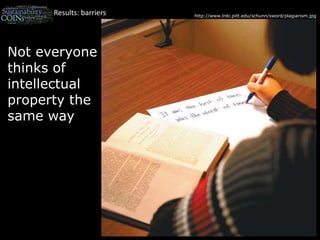 Results: barriershttp://www.lrdc.pitt.edu/schunn/sword/plagiarism.jpgNot everyone thinks of intellectual property the same way