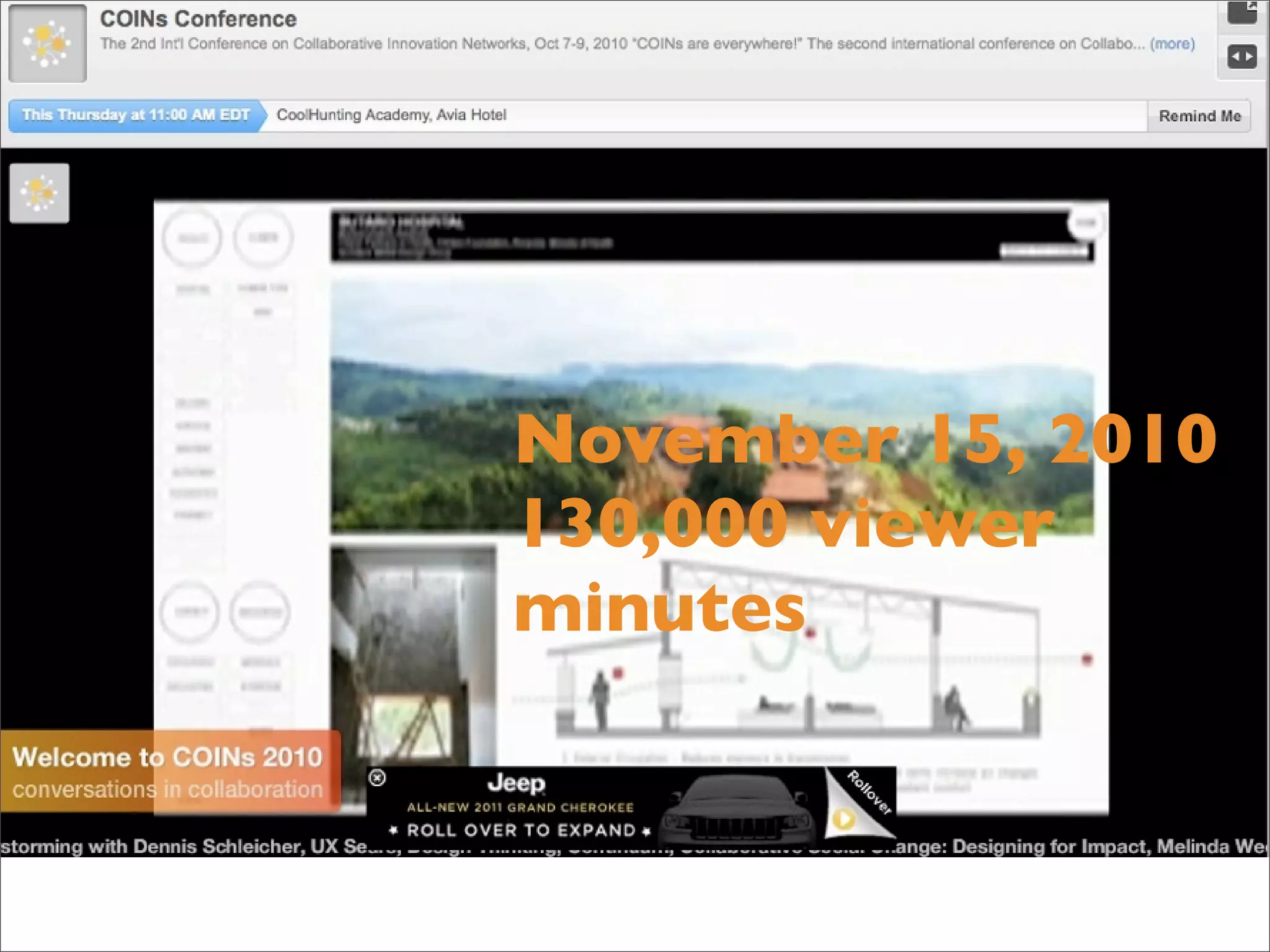 November 15, 2010
130,000 viewer
minutes
 