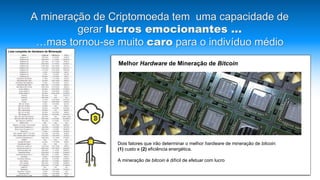A mineração de Criptomoeda tem uma capacidade de
gerar lucros emocionantes …
…mas tornou-se muito caro para o indivíduo médio
Melhor Hardware de Mineração de Bitcoin
Dois fatores que irão determinar o melhor hardware de mineração de bitcoin:
(1) custo e (2) eficiência energética.
A mineração de bitcoin é difícil de efetuar com lucro
Lista completa de Hardware de Mineração
 