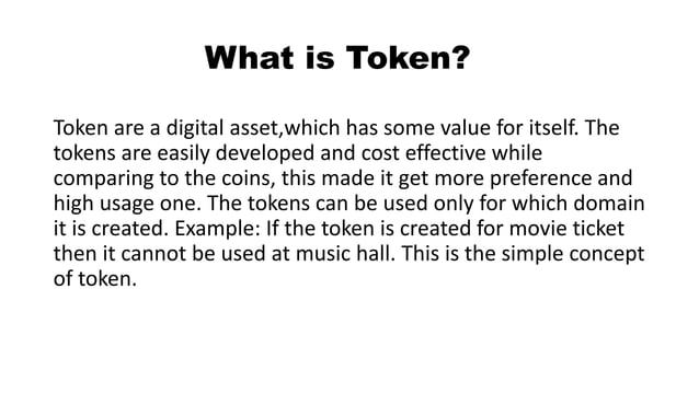 Coin Vs Token Ppt