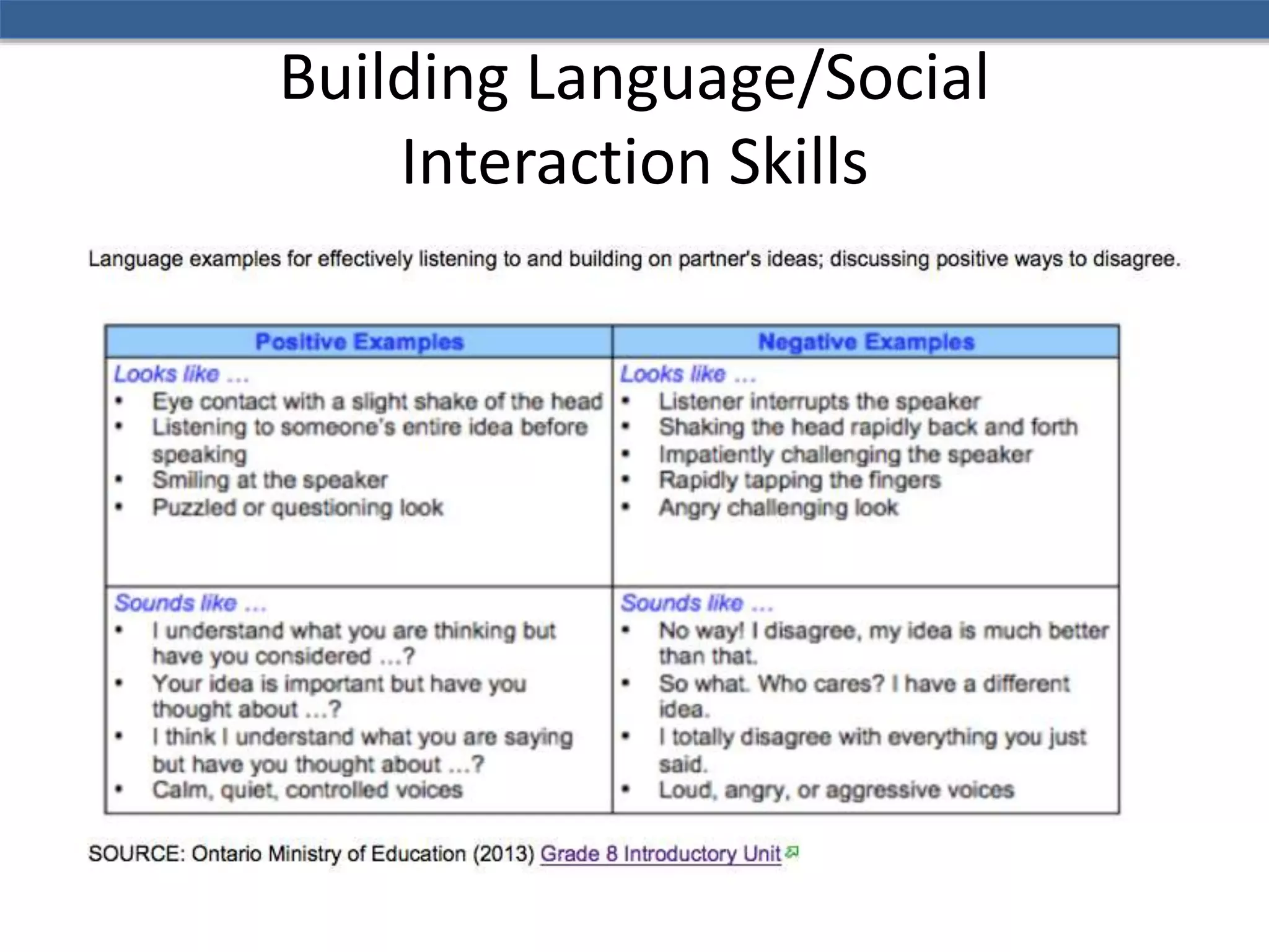 Building Language/Social
Interaction Skills
 