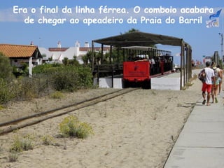 Era o final da linha férrea. O comboio acabara
de chegar ao apeadeiro da Praia do Barril
 