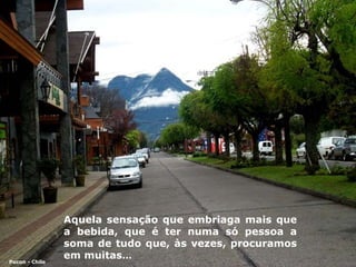 Aquela sensação que embriaga mais que a bebida ,  que é ter numa  só  pessoa a soma de tudo que ,  às vezes ,  procuramos em muitas ... Pucon - Chile 