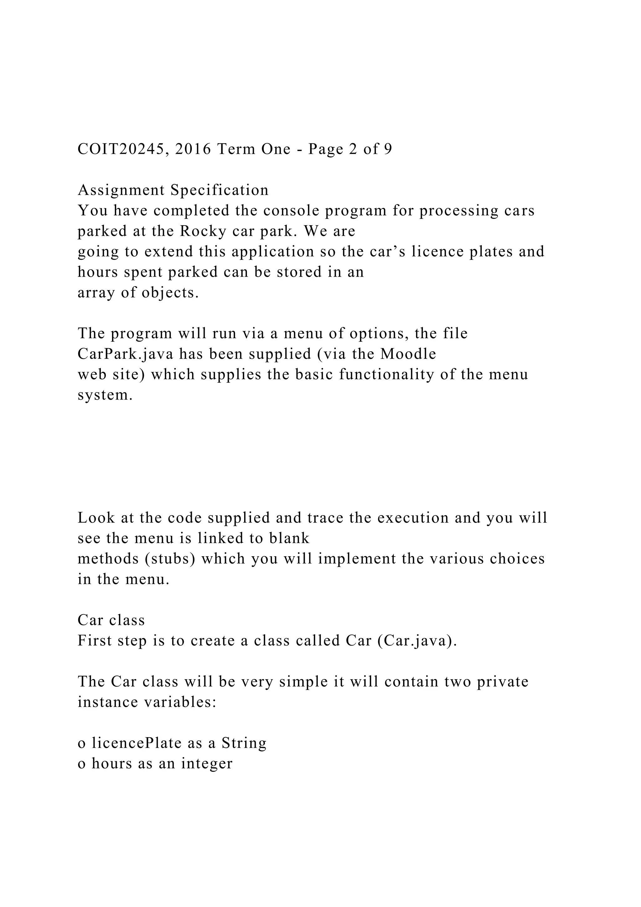 COIT20245, 2016 Term One - Page 1 of 9 Assessment detail.docx