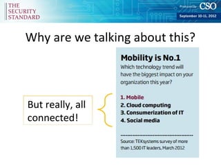 Why are we talking about this?



But really, all
connected!
 