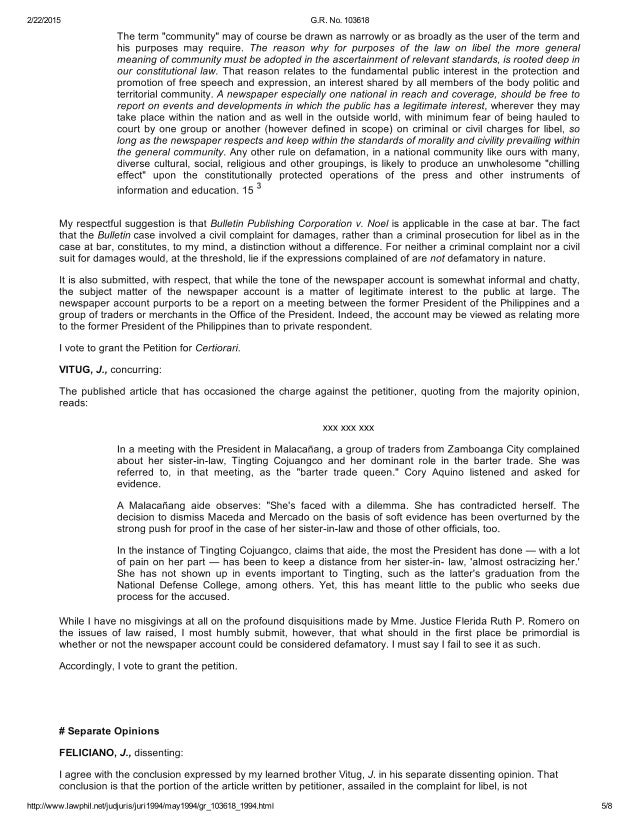 Margarita "Tingting" Cojuangco filed libel suit against Marites Vitug…