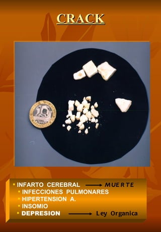 CRACK




 INFARTO CEREBRAL        M UE R T E
   INFECCIONES PULMONARES
   HIPERTENSION A.
   INSOMIO
   DEPRESION          L ey Or gani ca
 