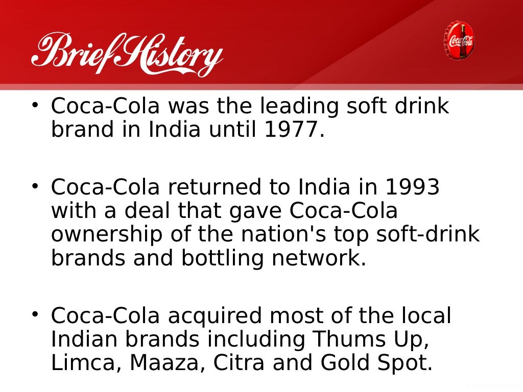 Coca Cola India Company Presentation