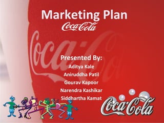 Marketing Plan


   Presented By:
      Aditya Kale
    Aniruddha Patil
     Gourav Kapoor
   Narendra Kashikar
   Siddhartha Kamat
 