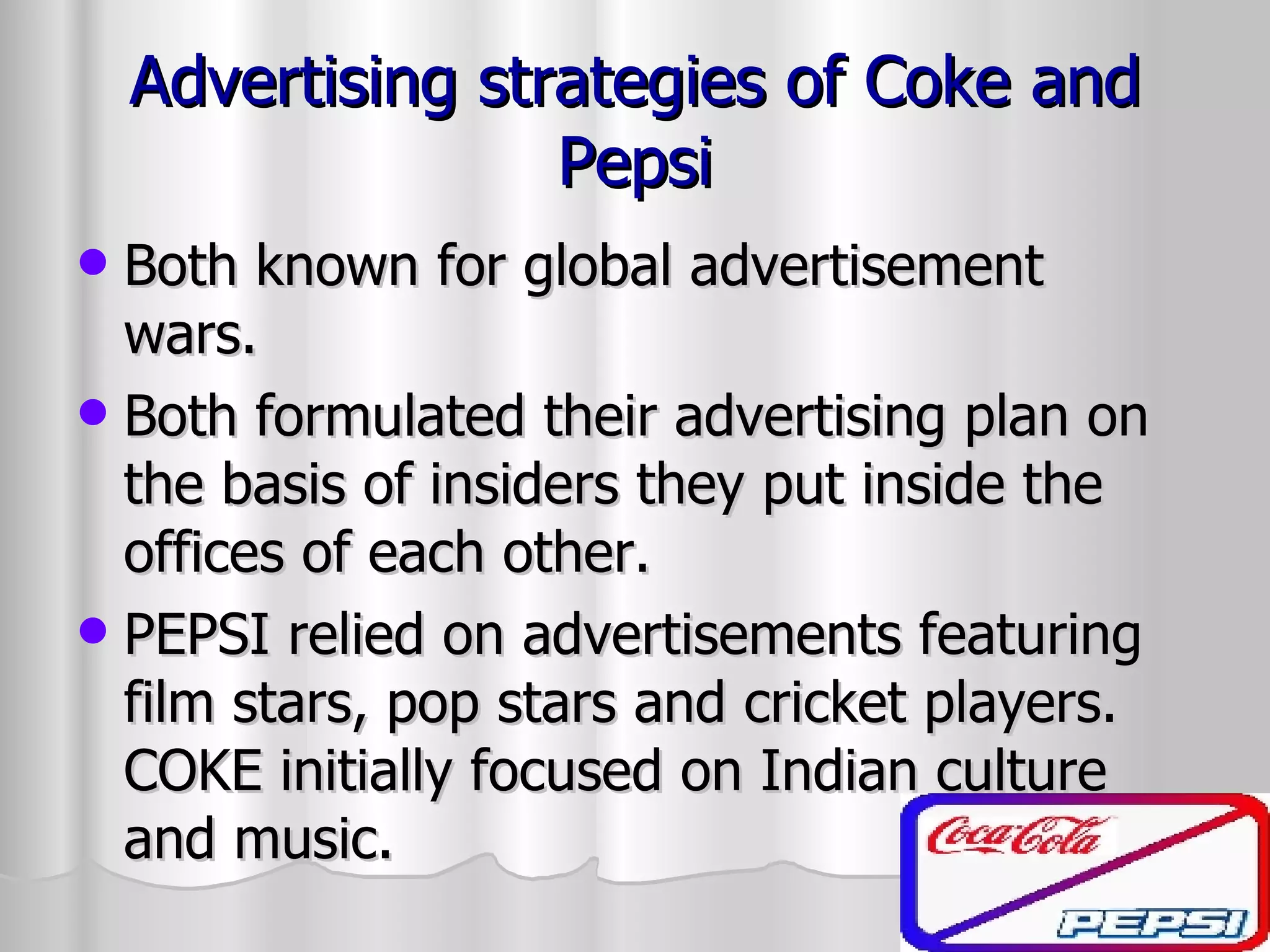 Coke Pepsi Rivalry Ppt