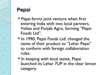 Coke and Pepsi - Learn to Compete in India | PPT