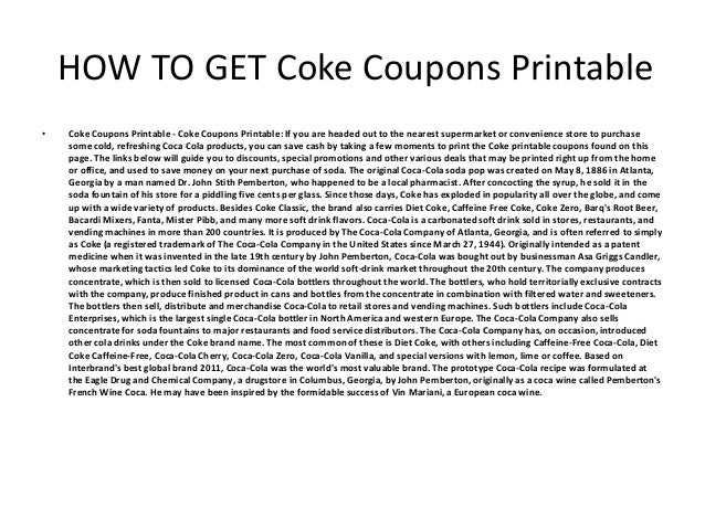 Coke Coupons Printable - Coke Coupons Printable