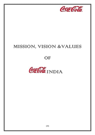 MISSION, VISION &VALUES
OF
INDIA

[29]

 