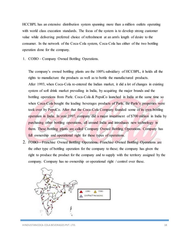 CocaCola Summer Internship report