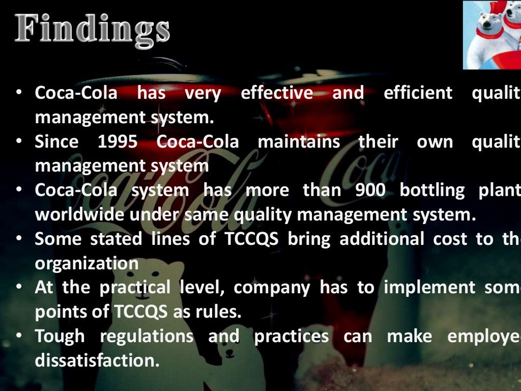 Quality Management System of CocaCola