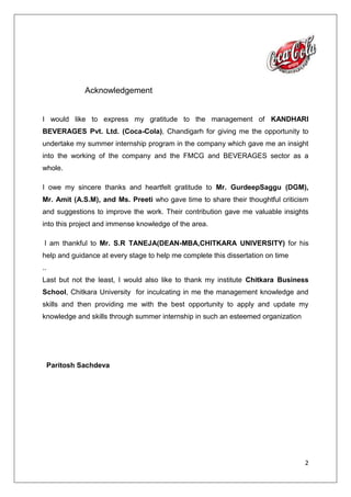 COBO – Company owned bottling operations. Franchised production model<br />In 1899, it franchised its bottling operations in the U.S., growing quickly to reach 370 franchisees by 1910.The company operates a franchised distribution system dating from 1889 where The Coca-Cola Company only produces syrup concentrate which is then sold to various bottlers throughout the world who hold an exclusive territory.<br />The company produces concentrate, which is then sold to licensed Coca-Cola bottlers throughout the world. The bottlers, who hold territorially exclusive contracts with the company, produce finished product in cans and bottles from the concentrate in combination with filtered water and sweeteners. The bottlers then sell, distribute and merchandise Coca-Cola to retail stores and vending machines. Such bottlers include Coca-Cola Enterprises, which is the largest single Coca-Cola bottler in North America and Western Europe. The Coca-Cola Company also sells concentrate for soda fountains to major restaurants and food service distributors.<br /> In general, The Coca-Cola Company (TCCC) and/or subsidiaries only produces (or produce) syrup concentrate which is then sold to various bottlers throughout the world who hold a Coca-Cola franchise. Coca-Cola bottlers, who hold territorially exclusive contracts with the company, produce finished product in cans and bottles from the concentrate in combination with filtered water and sweeteners. The bottlers then sell, distribute and merchandise the resulting Coca-Cola product to retail stores, vending machines, restaurants and food service distributors.<br />One notable exception to this general relationship between TCCC and bottlers is fountain syrups in the United States, where TCCC bypasses bottlers and is responsible for the manufacture and sale of fountain syrups directly to authorized fountain wholesalers and some fountain retailers.<br />The Coca-Cola Company only produces a syrup concentrate, which it sells to bottlers throughout the world, who hold Coca-Cola franchises for one or more geographical areas. The bottlers produce the final drink by mixing the syrup with filtered water and sweeteners, and then carbonate it before putting it in cans and bottles, which the bottlers then sell and distribute to retail stores, vending machines, restaurants and food service distributors. <br />The Coca-Cola Company owns minority shares in some of its largest franchises, like Coca-Cola Enterprises, Coca-Cola Amatil, Coca-Cola Hellenic Bottling Company (CCHBC) and Coca-Cola FEMSA, but fully independent bottlers produce almost half of the volume sold in the world. Independent bottlers are allowed to sweeten the drink according to local tastes<br />The bottling plant in Skopje, Macedonia, received the 2009 award for \"
Best Bottling Company\"
<br />Indian History<br />India is home to one of the most ancient cultures in the world dating back over 5000 years. At the beginning of the twenty-first century, twenty-six different languages were spoken across India, 30% of the population knew English, and greater than 40% were illiterate. At this time, the nation was in the midst of great transition and the dichotomy between the old India and the new was stark. Remnants of the caste system existed alongside the world’s top engineering schools and growing metropolises as the historically agricultural economy shifted into the services sector. In the process, India had created the world’s largest middle class, second only to China.<br />A British colony since 1769 when the East India Company gained control of all European trade in the nation, India gained its independence in 1947 under Mahatma Ghandi and his principles of non-violence and self-reliance. In the decades that followed, self-reliance was taken to the extreme as many Indians believed that economic independence was necessary to be truly independent. As a result, the economy was increasingly regulated and many sectors were restricted to the public sector. This movement reached its peak in 1977 when the Janta party government came to power and Coca-Cola was thrown out of the country.<br />190503810In INDIA<br />Coca-Cola was the leading soft drink brand in India until 1977 when it left rather than reveals its formula to the government and reduces its equity stake as required under the Foreign Exchange Regulation Act (FERA) which governed the operations of foreign companies in India. After a 16-year absence, Coca-Cola returned to India in 1993, cementing its presence with a deal that gave Coca-Cola ownership of the nation's top soft-drink brands and bottling network. Coke’s acquisition of local<br />Popular Indian brands including Thums Up (the most trusted brand in India21), Limca, Maaza, Citra and Gold Spot provided not only physical manufacturing, bottling, and distribution assets but also strong consumer preference. This combination of local and global brands enabled Coca-Cola to exploit the benefits of global branding and global trends in tastes while also tapping into traditional domestic markets. <br />Leading Indian brands joined the Company's international family of brands, including Coca- Cola, diet Coke, Sprite and Fanta, plus the Schweppes product range. In 2000, the company launched the Kinley water brand and in 2001, Shock energy drink and the powdered concentrate Sunfill hit the market. While The Coca-Cola Company is a global company with some of the world's most widely brands, the Coca-Cola business in India, as in each country where it operates, is a local business.<br />After a 16-years absence, Coca-Cola returned to India in 1993. The Company's presence in India was cemented in November that year in a deal that gave Coca-Cola ownership of the nation's top soft-drink brands and bottling network.<br />Coca-Cola India has made significant investments to build and continually improve its business in India, including new production facilities, wastewater treatment plants, and distribution systems and marketing equipment<br />During the past decade, the Coca-Cola system has invested more than US$ 1 billion in IndiaCoca-Cola is one of the country's top international investors by 2003; Coca-Cola India had won the prestigious Woodruff Cup from among 22 divisions of the Company based on three broad parameters of volume, profitability, and quality.In 2003, Coca-Cola India pledged to invest a further US$100 million in its operationsIn India, we indirectly create employment for more than 125,000 people in related industries through our vast procurement, supply and distribution systemVirtually all the goods and services required to produce and market Coca-Cola locally are made in IndiaThe Coca-Cola system in India comprises 27 wholly-owned company-owned bottling operations and another 17 franchisee-owned bottling operations. 1971675-202565A network of 29 contract-packers also manufactures a range of products for the CompanyThe complexity of the Indian market is reflected in the distribution fleet, which includes 10-tonne trucks, open-bay three-wheelers that can navigate the narrow alleyways of Indian cities, and trademarked tricycles and pushcarts.The complete manufacturing process had a documented quality control and assurance program including over 400 tests performed throughout the process.We will  collaborate  creatively  with  those  who  sell  our  products  in  the  marketplace, developing relationships built on mutual success, not only from our brands, but also from our services.Ranking: We own 4 of the world’s top 5 non-alcoholic sparkling beverage brands: Coca-Cola, Diet Coke, Sprite and Fanta.Beverage industry in India; a brief insight:-<br />In India, beverages form an important part of the lives of people. It is an industry, in which the players constantly innovate, in order to come up with better products to gain more consumers and satisfy the existing consumers.<br />The soft-drink industry comprises companies that manufacture nonalcoholic beverages and carbonated mineral waters or concentrates and syrups for the manufacture of carbonated beverages.<br />Non-alcoholic soft drink beverage market can be divided into fruit drinks and soft drinks. Soft drinks can be further divided into carbonated and non-carbonated drinks. Cola, lemon and oranges are carbonated drinks while mango drinks come under non carbonated category. <br />Cola products account for over 60% of the total soft drink market and include popular brands such as Coca-Cola, Pepsi, and Thumps up etc. Non-cola segment constitutes for over 35% of the market.<br />Types of beveragesAlcoholicNon AlcoholicHot & coldOthersExamplesBeer, champagne etc.Non Alcoholic wine, apple-cider, squash, lemonade, juices,  carbonatedTea, coffee, iced tea, cold coffeeMilk, soup<br />THE TYPES OF BEVERAGES (WIKIPEDIA, 2010)<br />Flavored carbonated beverages, or soft drinks, were developed by apothecaries<br />And chemists in the early nineteenth century by the addition of flavored<br />Syrups to fountain dispensed carbonated water. The introduction of proprietary<br />Flavors began in the late 1880s. Charles H. Hires introduced his root beer extract<br />In 1876, Vernors’s Ginger Ale was marketed by James Vernor in 1880, R. S.<br />Lazen by perfected the formula for Dr. Pepper in 1885, and John S. Pemberton<br />Developed the formula for Coca-Cola in 1886.Brad’s Drink was introduced in 1896 and was later renamed Pepsi-Cola in 1898.<br />The per capita consumption of soft drinks in India is among the lowest in the world - 5 bottles per annum compared to the 800 bottles per annum in the USA. Delhi reports highest per capita consumption in the country, 50 bottles per annum. The consumption of PET bottles is more in the urban areas [75% of total PET bottle (plastic bottles) consumption] whereas the sales of 200ml bottles were higher in the rural areas. According to a survey, 91% of the soft drink consumption in India is in the lower, lower middle and upper middle class section.<br />Last one century witnessed the entry of various soft drink companies but only few of them were able to survive. The major among them are COKE and PEPSI. These are the only two companies that has shared the whole market between them and left a very small share for the remaining ones. This made the word cola drink synonymous to the word soft drink.<br />Entry Barriers in Beverage Market<br />What are the factors that made the soft drink market a duopoly market?<br />The several factors that make it very difficult for the competition to enter the soft drink market include:<br />The factors that made the duopoly soft drink market and that make it very difficult for the competition to enter the soft drink market include:<br />Network Bottling:<br />Both Coke and PepsiCo have franchisee agreements with their existing bottler’s who have rights in a certain geographic area in perpetuity. These agreements prohibit bottler’s from taking on new competing brands for similar products. Also, with the recent consolidation among the bottler’s and the backward integration with both Coke and Pepsi buying significant percent of bottling companies, it is very difficult for a firm entering to find bottler’s willing to distribute their product.<br />The other approach to try and build their bottling plants would be very capital-intensive effort with new efficient plant capital requirements in 2009 being more than $500 million.<br />Advertising Spend:<br />The advertising and marketing spend in the industry is very high by Coke, Pepsi and their bottler’s. This makes it extremely difficult for an entrant to compete with the incumbents and gain any visibility.<br />Brand Image / Loyalty:<br />Coke and Pepsi have a long history of heavy advertising and this has earned them huge amount of brand equity and loyal customer’s all over the world. This makes it virtually impossible for a new entrant to match this scale in this market place.<br />Fear of Retaliation:<br />To enter into a market with entrenched rival behemoths like Pepsi and Coke is not easy as it could lead to price wars which would affect the new comer.<br />Retailer Shelf Space (Retail Distribution):<br />Retailers enjoy significant margins of 15-20% on these soft drinks for the shelf space they offer. These margins are quite significant for their bottom-line. This makes it tough for the new entrants to convince retailers to carry/substitute their new products for Coke and Pepsi.<br />BUSINESS MODELS OF   <br />1971674390398019716752389504   <br />457200000    COMPANY PROFILE:<br /> Kandhari Beverages Pvt. Ltd <br />              <br />KANDHARI GROUP was established in 1967 by Late Mr. Teja Singh Kandhari, is presently a progressive business house in India. The group’s first venture was a bottling unit as a franchisee of PARLE’s soft drink manufacturing “Gold Spot” under license from PARLE established at Amritsar in the north Indian state of Punjab.<br />The Company is engaged in the business of manufacturing, marketing and distribution of aerated water under franchise agreement with the Coca-Cola Company, USA. The Company has two mega Greenfield bottling plants for filling soft drinks located at Village Nabipur, District Fatehagarh Sahib (Punjab) and Village Katha, Baddi, District Solan (HP). Present gross turnover of the company is approx. Rs. 190crores. The company has also entered the power sector by setting up a 6.25 MW Wind Mill project having 5 units in the State of Maharashtra.<br />In 1993, the world renowned soft drink giant - Coca-Cola entered India and bought over PARLE brand of soft drink products, being one of the star bottlers of PARLE the Group switched to manufacturing, bottling & marketing of Coke brand of soft drink products.<br />-3333755080000The Group companies are fully conscious of their socio- economic responsibilities and have taken up a series of community development programs especially the funding & setting up of Rain harvesting projects to conserve the scarce natural resource<br />ORGANIZATIONAL STRUCTURE<br />MISSION :In line with our main partner coca cola we wish to refresh the world and in addition we further aim to create value and make a difference by making our environment a cleaner and a better place to live for our future generation.<br />VISSION :Our company vision as was established by the founder of our group remains to provide the people that work in the group, be it the owners or the managers a great place to work where people are inspired to be the best  they can be and work with quality brands and partners to maximize profit and productivity.<br />LOCATIONS OF COBO, FOBO & CONTRACT PACKAGING IN INDIA<br />VISIT TO PLANT AND UNDERSTANDING OPERATIONS IN THE PLANT<br />-27622521082000<br />Water is received from the 300 ft. tube-well and it passes through the water treatment plant, further passing through the sand filter and the activated carbon filter, so as to attain pure cleansed water.