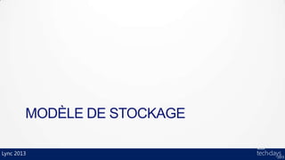 MODÈLE DE STOCKAGE

Lync 2013
 
