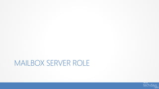 MAILBOX SERVER ROLE
 