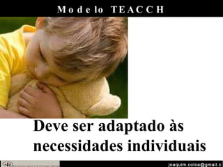 [email_address] Modelo TEACCH Deve ser adaptado às necessidades individuais 