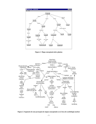 Figura 1. Mapa conceptual sobre plantas

Figura 2. Segmento de una jerarquía de mapas conceptuales en el área de cardiología nuclear
-3-

 