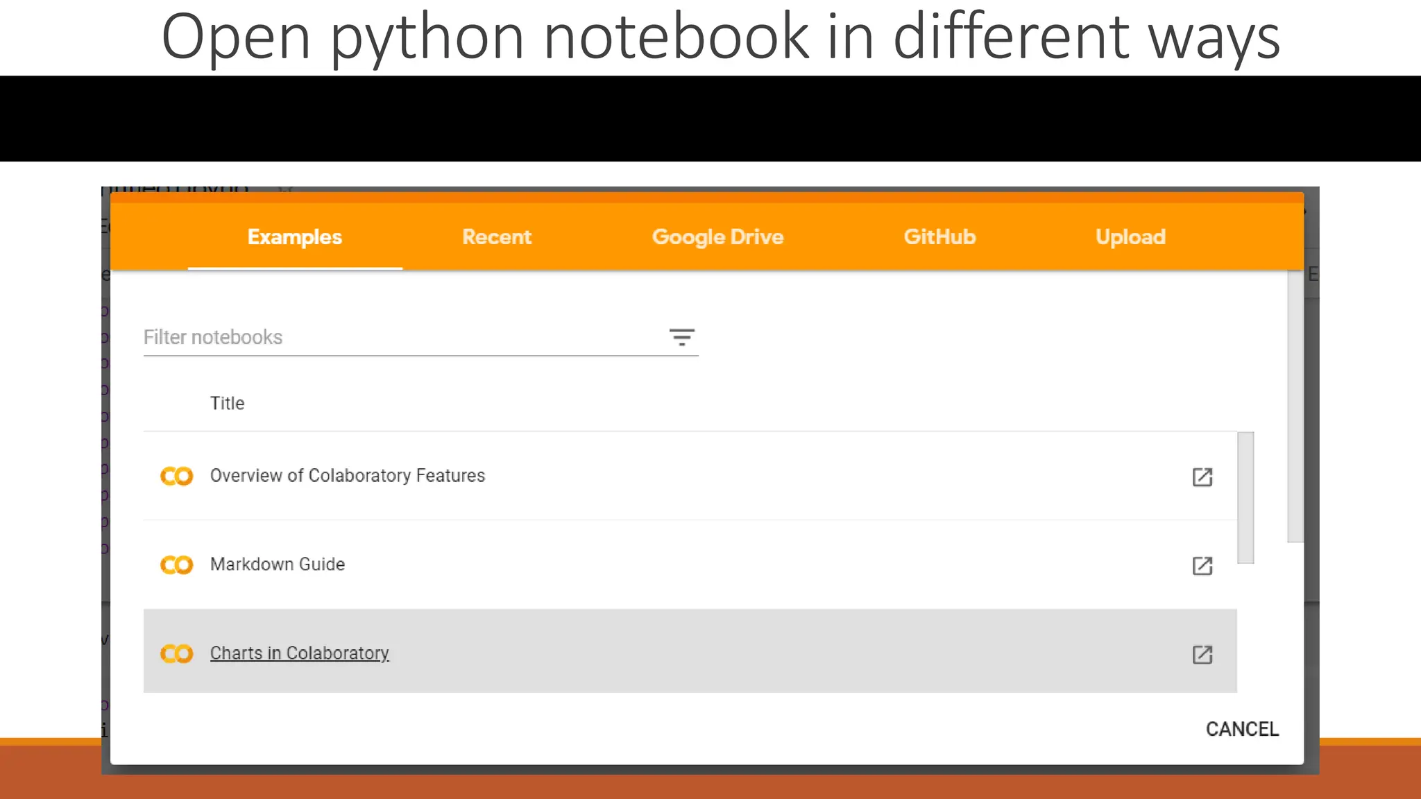 Open python notebook in different ways
