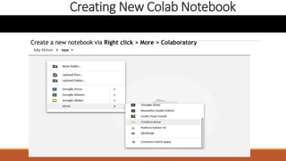 Introduction to colab online free database | PPTX