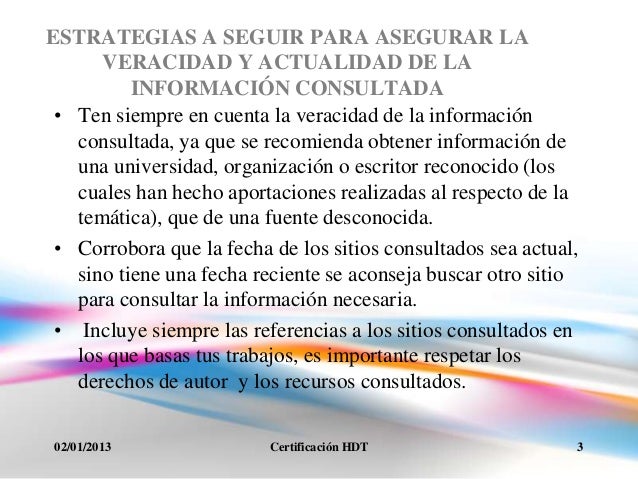 Las Tic en la educación: Veracidad de la informacion
