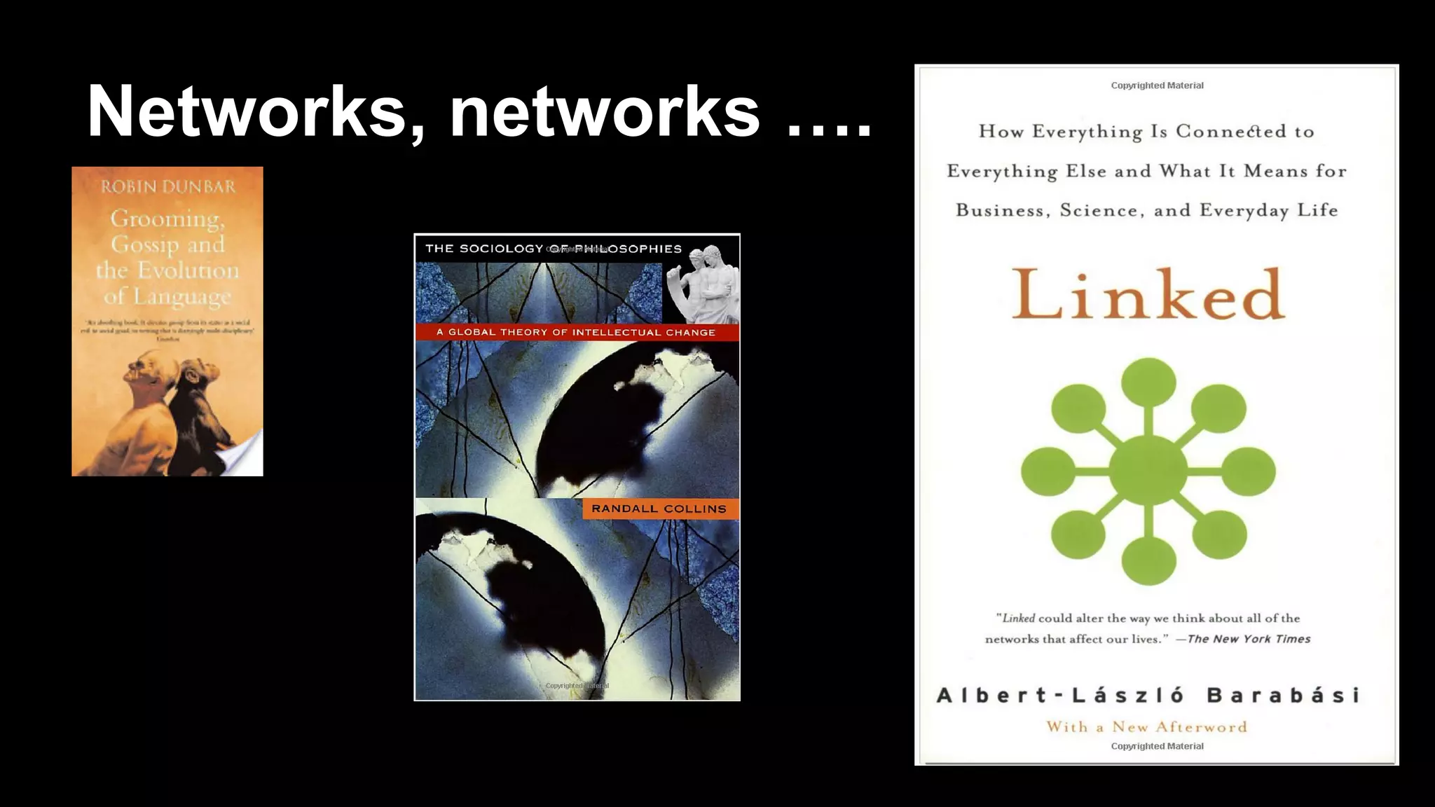 Networks, networks ….